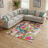 10' X 14' Rainbow And Ivory Geometric Washable Area Rug With UV Protection