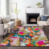 10' X 14' Rainbow And Ivory Geometric Washable Area Rug With UV Protection
