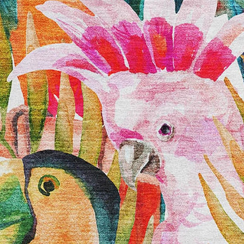 10' X 14' Rainbow And Ivory Geometric Washable Area Rug With UV Protection