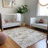 9' X 12' Light Gray And Brown Geometric Washable Area Rug With UV Protection