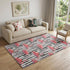 9' X 12' Pink Black And White Geometric Washable Area Rug With UV Protection