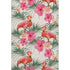 9' X 12' Pink Ivory And Green Geometric Washable Area Rug With UV Protection