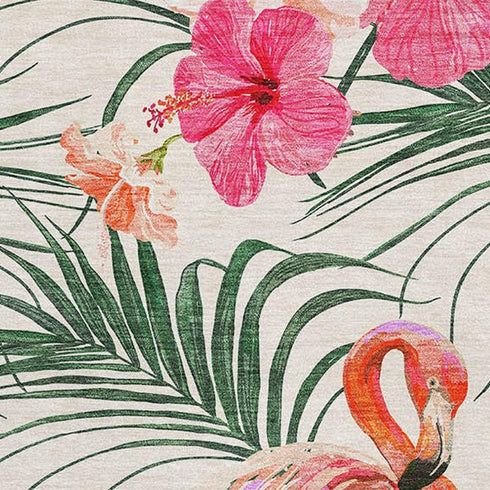 9' X 12' Pink Ivory And Green Geometric Washable Area Rug With UV Protection