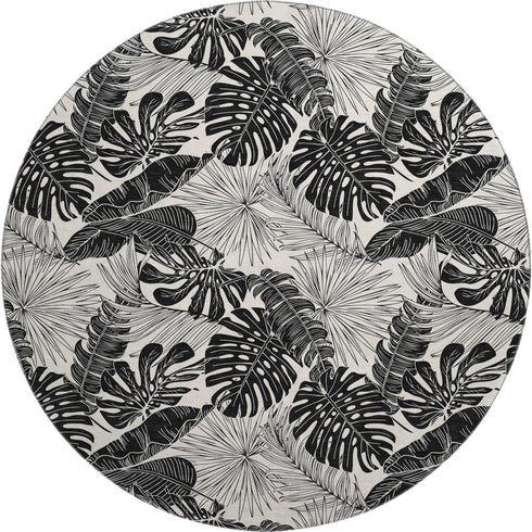 9' X 12' Midnight And Ivory Geometric Washable Area Rug With UV Protection