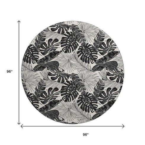 9' X 12' Midnight And Ivory Geometric Washable Area Rug With UV Protection