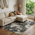 9' X 12' Midnight And Ivory Geometric Washable Area Rug With UV Protection
