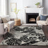 9' X 12' Midnight And Ivory Geometric Washable Area Rug With UV Protection