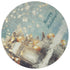 9' X 12' Blue Gold And Ivory Christmas Distressed Washable Area Rug With UV Protection