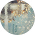 9' X 12' Blue Gold And Ivory Christmas Distressed Washable Area Rug With UV Protection