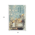 9' X 12' Blue Gold And Ivory Christmas Distressed Washable Area Rug With UV Protection