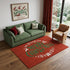 9' X 12' Ruby Red Green And Ivory Christmas Distressed Washable Area Rug With UV Protection