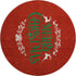 9' X 12' Ruby Red Green And Ivory Christmas Distressed Washable Area Rug With UV Protection