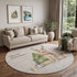9' X 12' Taupe Green And Gray Christmas Dogs Distressed Washable Area Rug With UV Protection