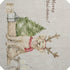 9' X 12' Taupe Green And Gray Christmas Dogs Distressed Washable Area Rug With UV Protection