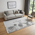 9' X 12' Gray And Black Christmas Woodland Lodge Washable Area Rug With UV Protection