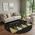 9' X 12' Black Gold And Ivory Christmas Tree Washable Area Rug With UV Protection