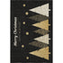 9' X 12' Black Gold And Ivory Christmas Tree Washable Area Rug With UV Protection