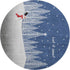 9' X 12' Blue And White Winter Snowman Washable Area Rug With UV Protection