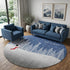 9' X 12' Blue And White Winter Snowman Washable Area Rug With UV Protection