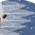 9' X 12' Blue And White Winter Snowman Washable Area Rug With UV Protection