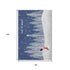 9' X 12' Blue And White Winter Snowman Washable Area Rug With UV Protection