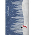 9' X 12' Blue And White Winter Snowman Washable Area Rug With UV Protection