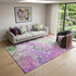 9' X 12' Purple And Green Abstract Washable Area Rug With UV Protection