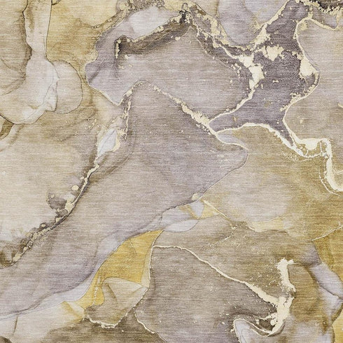9' X 12' Taupe And Gray Abstract Washable Area Rug With UV Protection