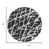 9' X 12' Black And Ivory Abstract Washable Area Rug With UV Protection