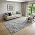 9' X 12' Charcoal And Ivory Abstract Washable Area Rug With UV Protection