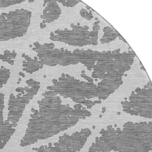 9' X 12' Charcoal And Ivory Abstract Washable Area Rug With UV Protection