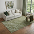 9' X 12' Olive Green And Gray Abstract Washable Area Rug With UV Protection