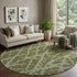 9' X 12' Olive Green And Gray Abstract Washable Area Rug With UV Protection