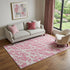 9' X 12' Pink And Ivory Abstract Washable Area Rug With UV Protection