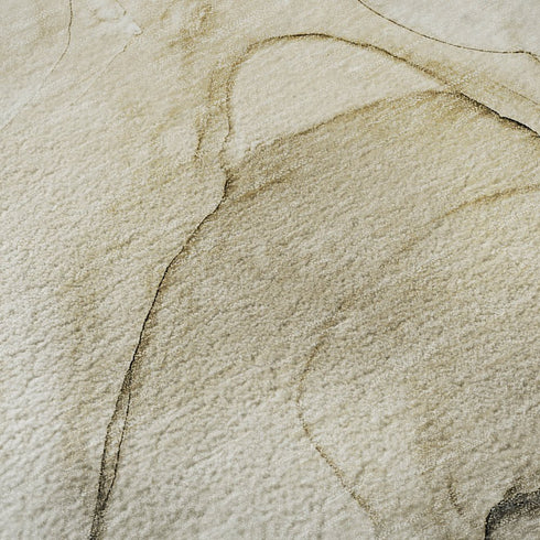 9' X 12' Beige And Ivory Abstract Washable Area Rug With UV Protection