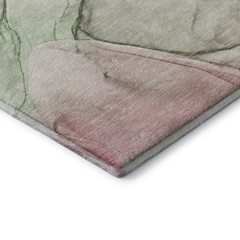 9' X 12' Blush And Ivory Abstract Washable Area Rug With UV Protection
