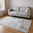 5' X 8' Gray And Charcoal Abstract Washable Area Rug With UV Protection