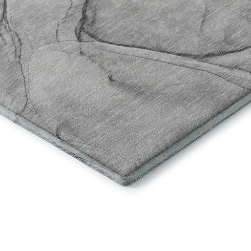 9' X 12' Gray And Charcoal Abstract Washable Area Rug With UV Protection