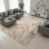 8' X 10' Orange And Ivory Abstract Washable Area Rug With UV Protection