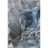 5' X 8' Blue And Charcoal Abstract Washable Area Rug With UV Protection