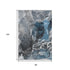 8' X 10' Blue And Charcoal Abstract Washable Area Rug With UV Protection