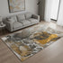 5' X 8' Brown And Ivory Abstract Washable Area Rug With UV Protection
