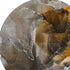 8' Brown And Ivory Abstract Washable Round Rug With UV Protection