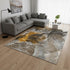 9' X 12' Brown And Ivory Abstract Washable Area Rug With UV Protection