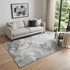 9' X 12' Gray And Ivory Abstract Washable Area Rug With UV Protection
