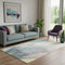 5' X 8' Blue Purple And Ivory Abstract Washable Area Rug With UV Protection
