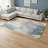 9' X 12' Blue Purple And Ivory Abstract Washable Area Rug With UV Protection