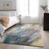 9' X 12' Blue Purple And Ivory Abstract Washable Area Rug With UV Protection