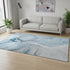 5' X 8' Blue Gray And Ivory Abstract Washable Area Rug With UV Protection