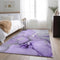 8' X 10' Purple Gray And Ivory Abstract Washable Area Rug With UV Protection